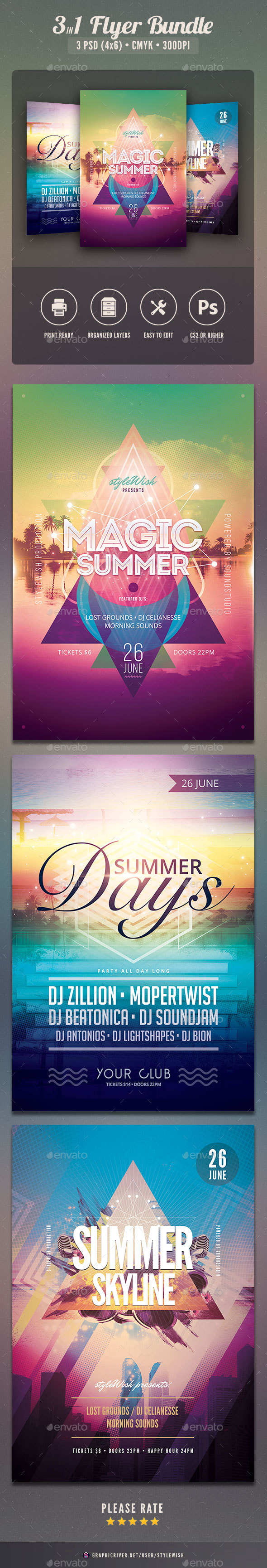 Summer Flyer Bundle Vol.03 - Clubs & Parties Events