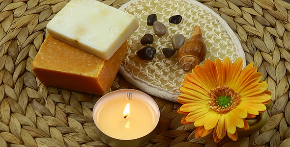 Spa Concept with Flower & Candle and Soaps