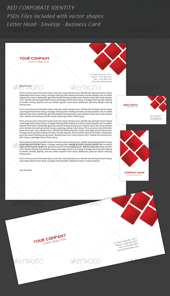 RED CORPORATE IDENTITY - Miscellaneous Print Templates