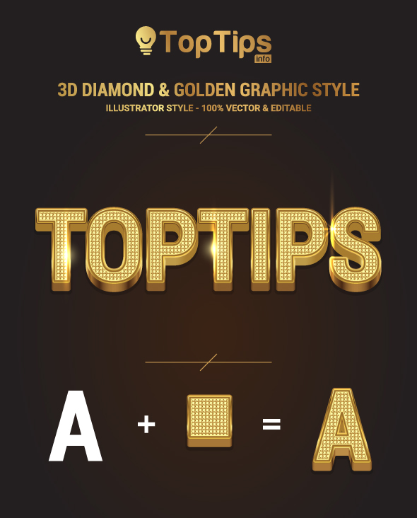 3D Diamond & Golden Graphic Style