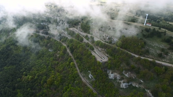 Top View Of The Mountain Road