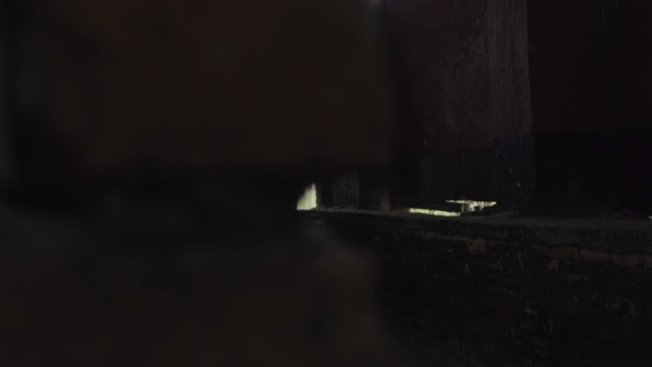 Two Military Pass Through The Door Of The Building The Stairs. The Soldiers Attacked The Building alt