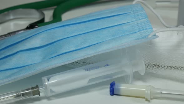Medical Supplies On The Table In The Hospital alt