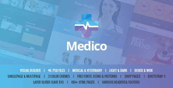 Medico – Medical & Veterinary HTML Template with Builder