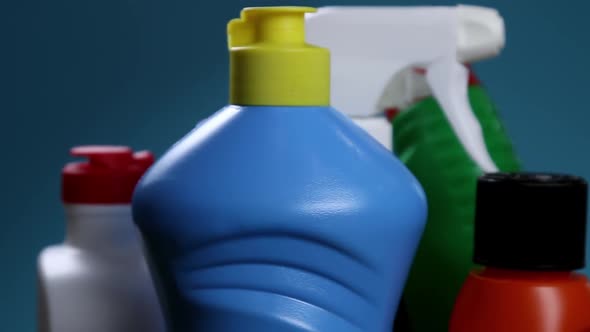 Different Products and Items for Cleaning on the Floor alt