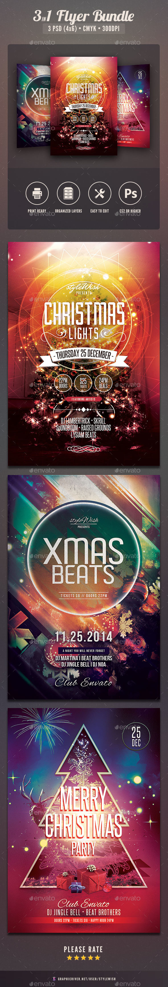 Christmas Flyer Bundle Vol.02 - Clubs & Parties Events
