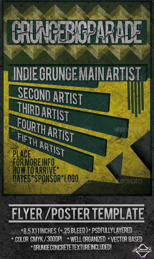 Grunge Big Parade - Poster / Flyer - Clubs & Parties Events