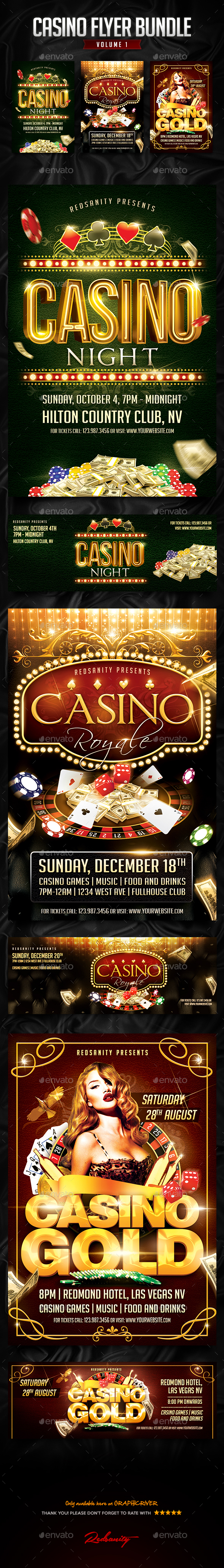 Casino trip flyer template
