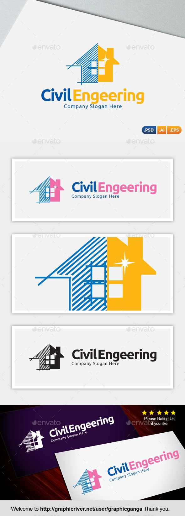 Real Estate Bulder (Civil Engeering) - Abstract Logo Templates