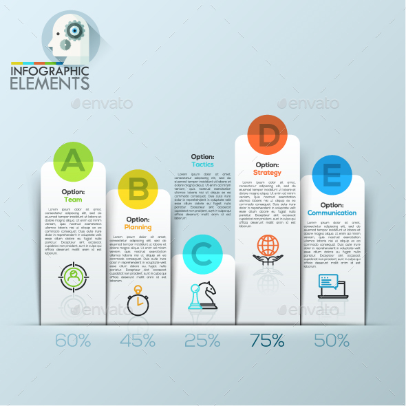 Paper Column Chart Infographic