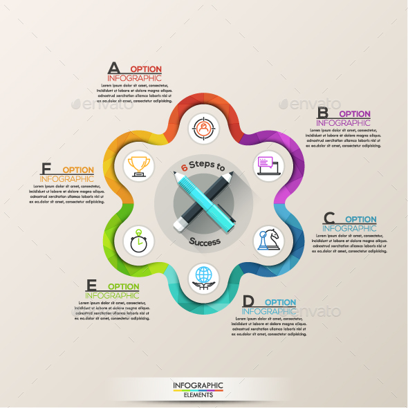 Colorful Flat Line Infographic