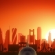 Manama Bahrain Airplane Skyline Sunrise Take Off - VideoHive Item for Sale