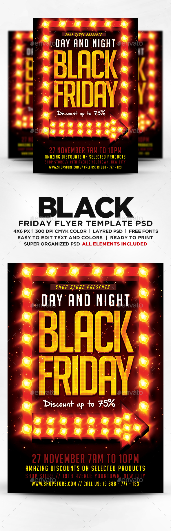 Day And Night Black Friday Flyer Sales