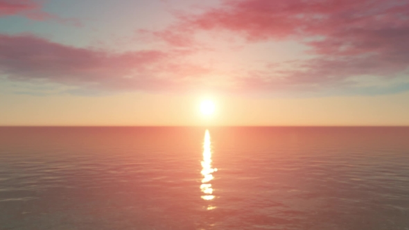 Gentle Sunset Over The Boundless Ocean