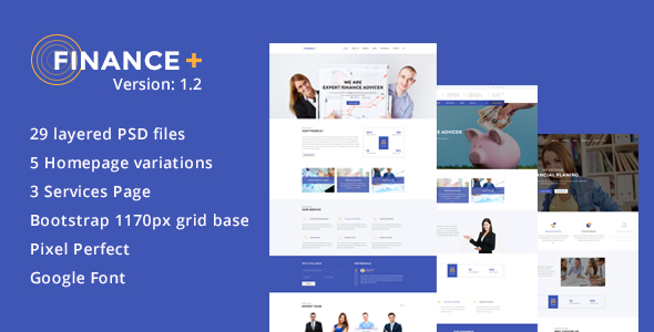 Finance + Business and Finance Corporate PSD Template - Corporate PSD Templates