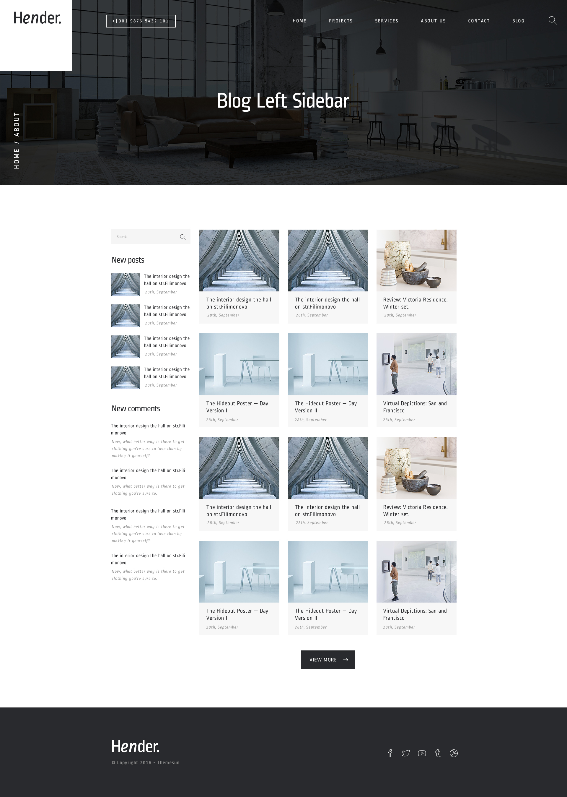 Hender - Architecture and Interior Design Agency PSD Template by ThemeSun