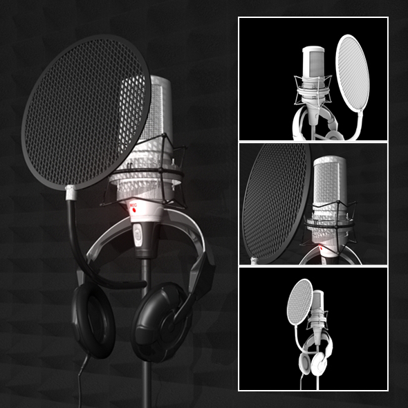 Microphone and headphone - 3Docean 18195911
