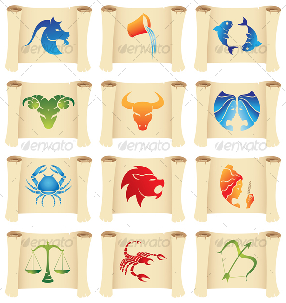 zodiac signs on scrolls - Miscellaneous Seasons/Holidays