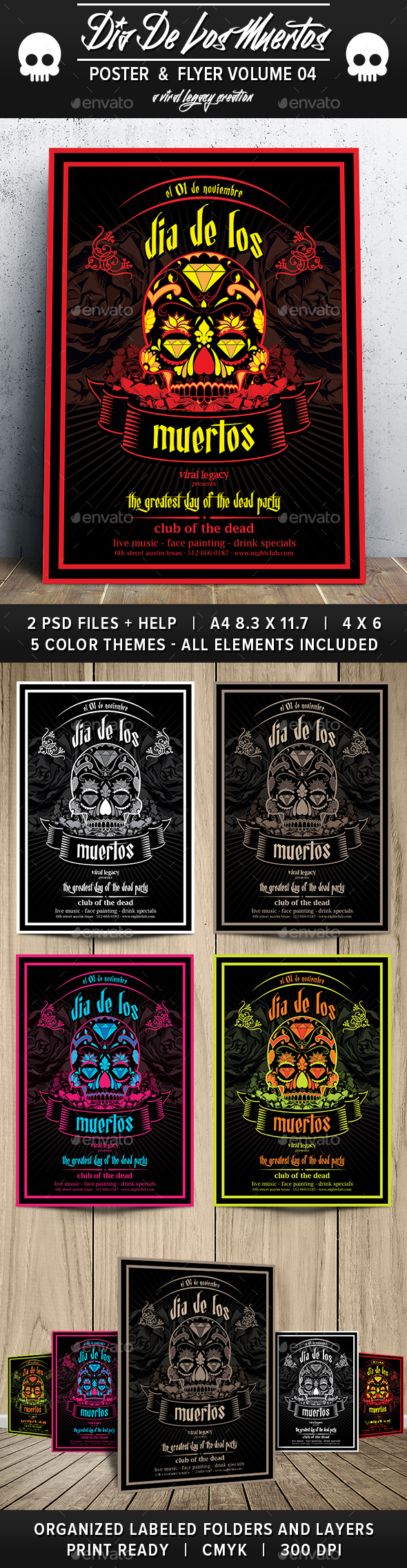 Dia De Los Muertos Volume 4 - Flyers Print Templates