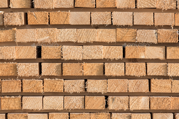 Stacked lumber background