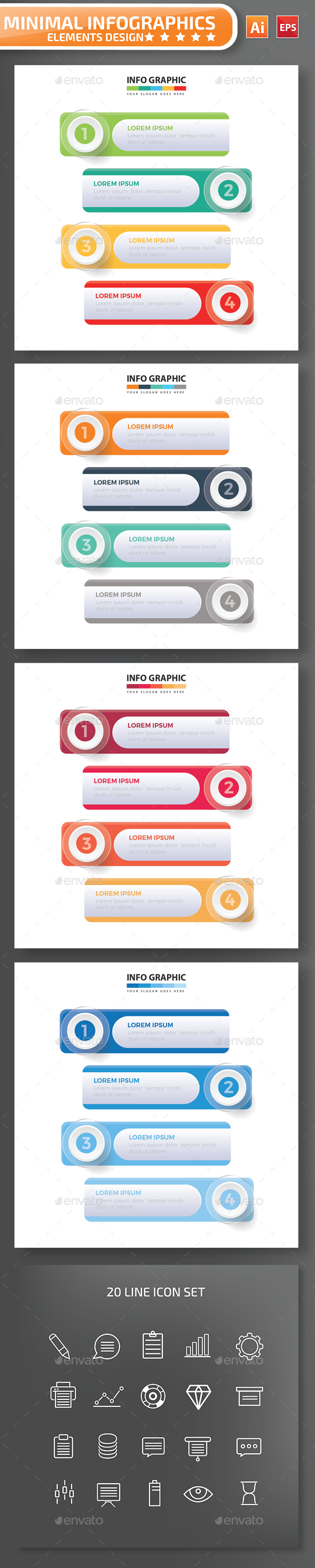 Minimal infographic Design in Infographic Templates