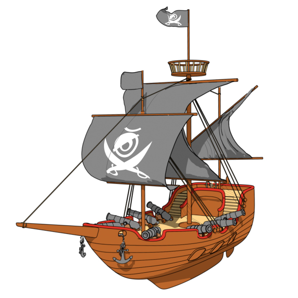 Cartoon Pirate Ship - 3Docean 17662284