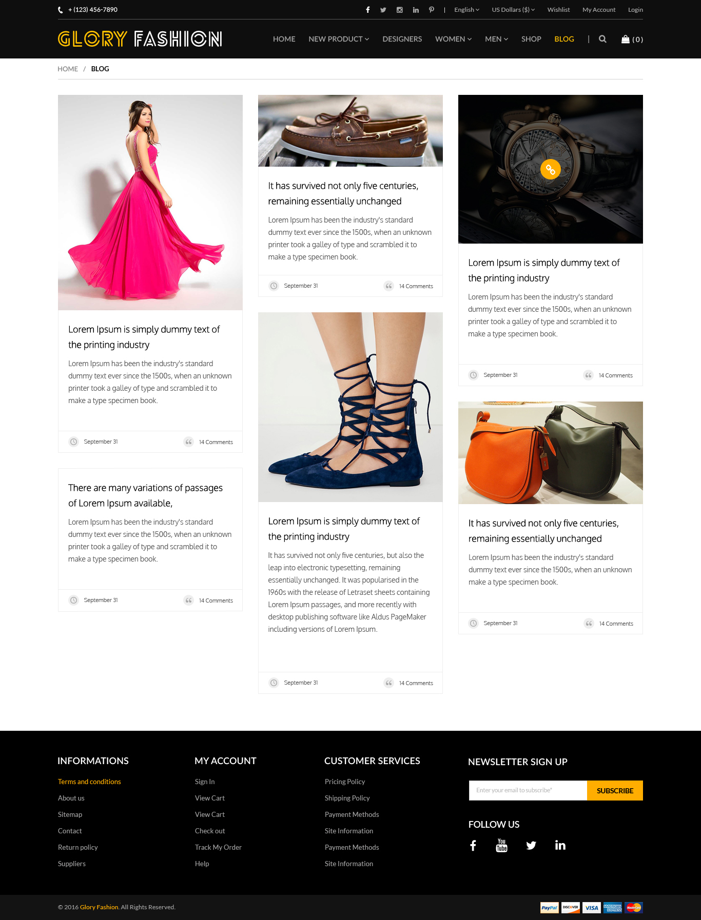 Glory Fashion eCommerce PSD Template by glorywebs | ThemeForest