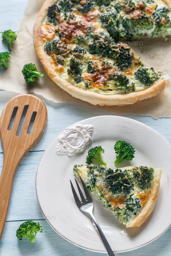 Pie with broccoli and cheese Stock Photo by Alex9500 PhotoDune