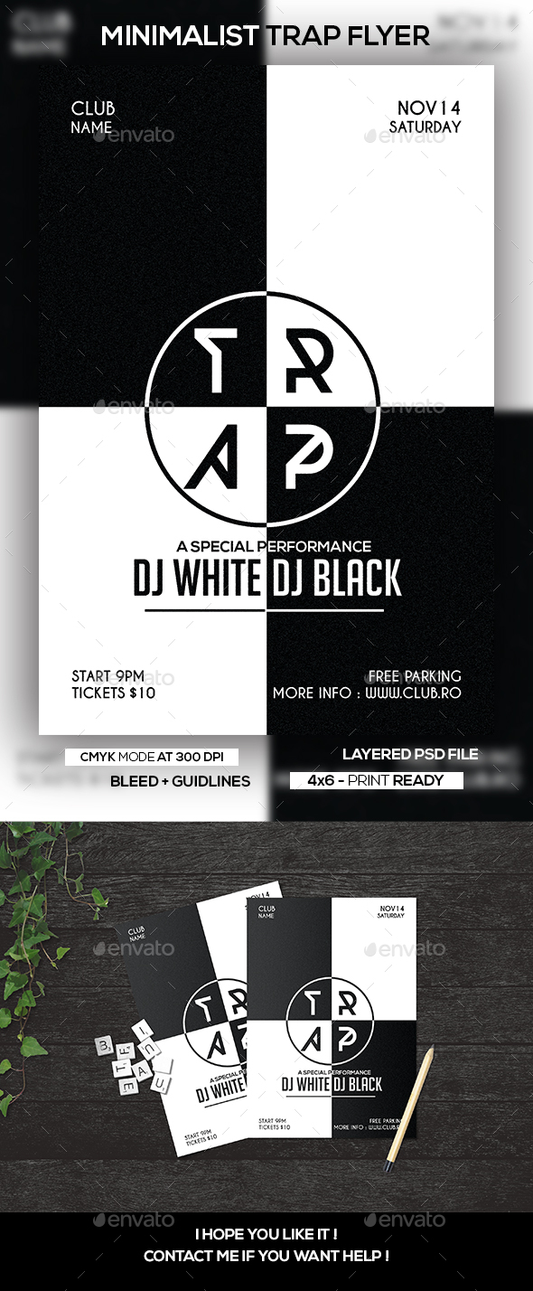Minimalist Trap Flyer - Events Flyers