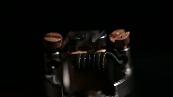 Preheat Spiral Of Clapton Coil Mounted In The Electronic Cigarette
