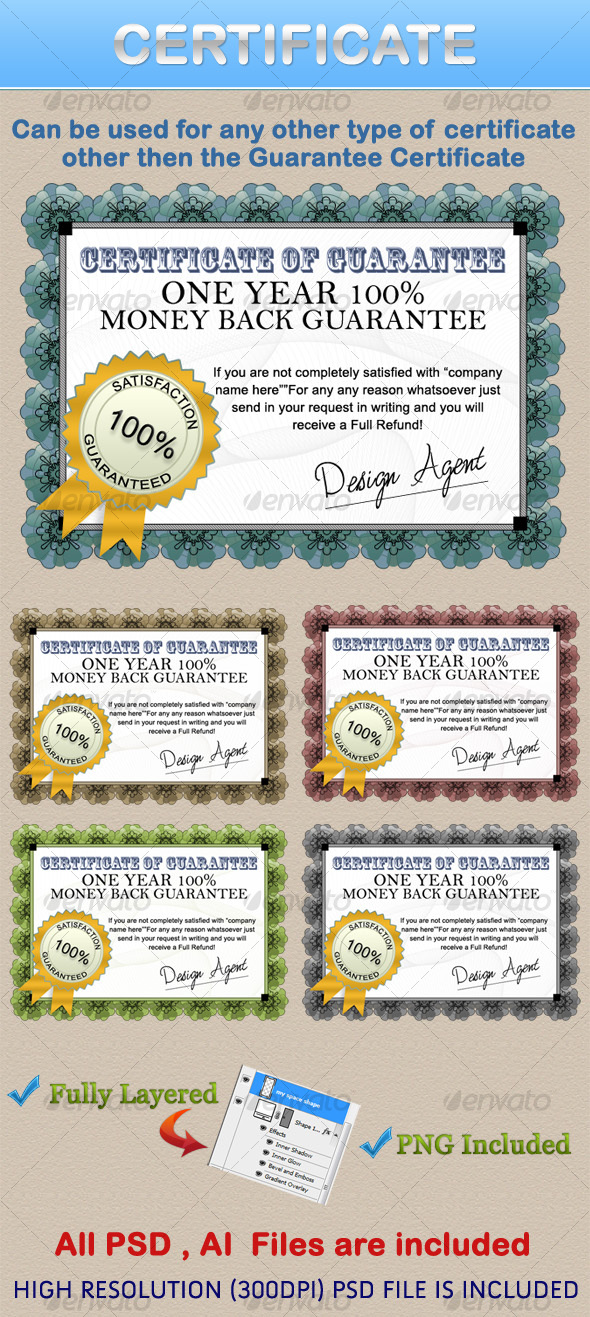 CERTIFICATE - Miscellaneous Illustrations