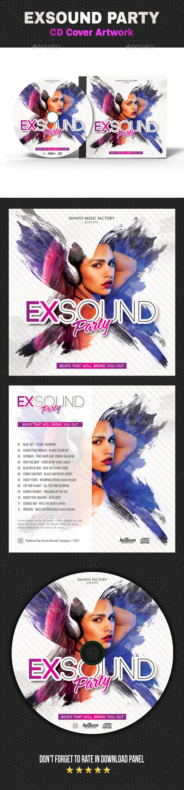 Exsound Music CD Cover - CD & DVD Artwork Print Templates