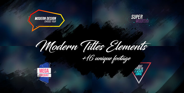 16 Modern Titles Elements Text Backgrounds/ Interface/ Lower Third/ Dance Party/ Youtube Blogger