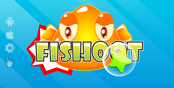 Fishoot – HTML5 game. Construct2 (.capx) + cocoon ADS + Mobile control