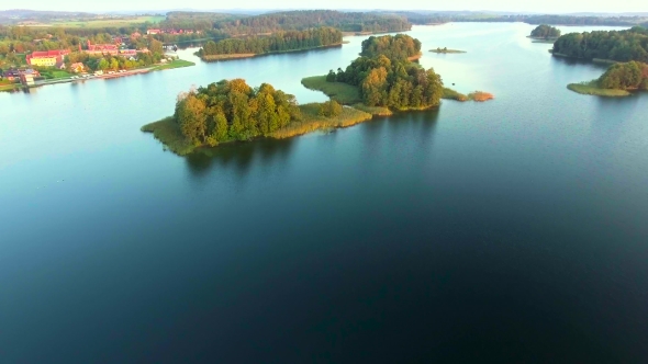 Green Island In Blue Lake