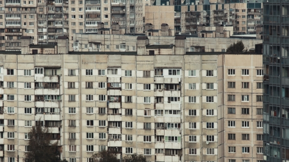 Panoramic View Of The City With Tall Buildings. alt