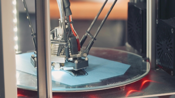 Work 3D Printer. New Technologies.