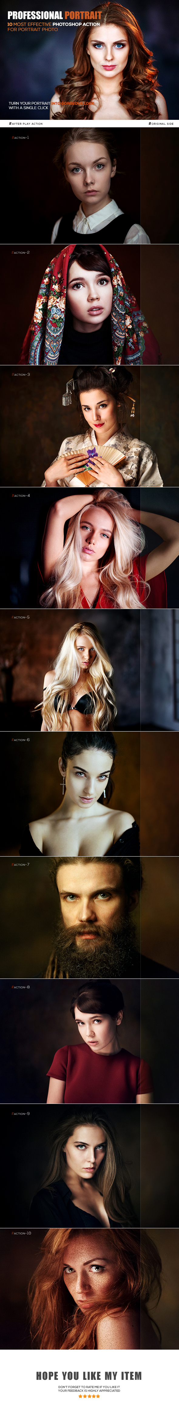 Professional Portrait Photoshop Action - Photo Effects Actions
