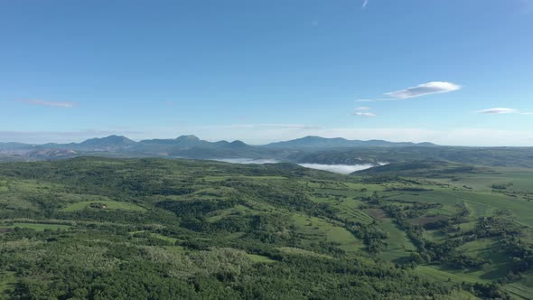 Beautiful spring scenery with Stol Deli Jovan and Veliki Krs mountains by spring 4K drone video alt