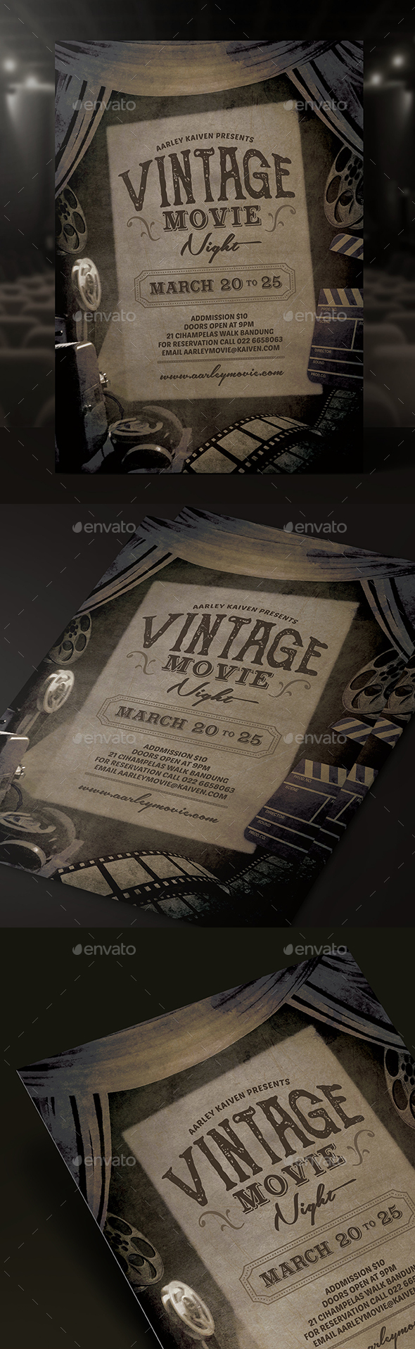 Vintage Movie Night Flyer