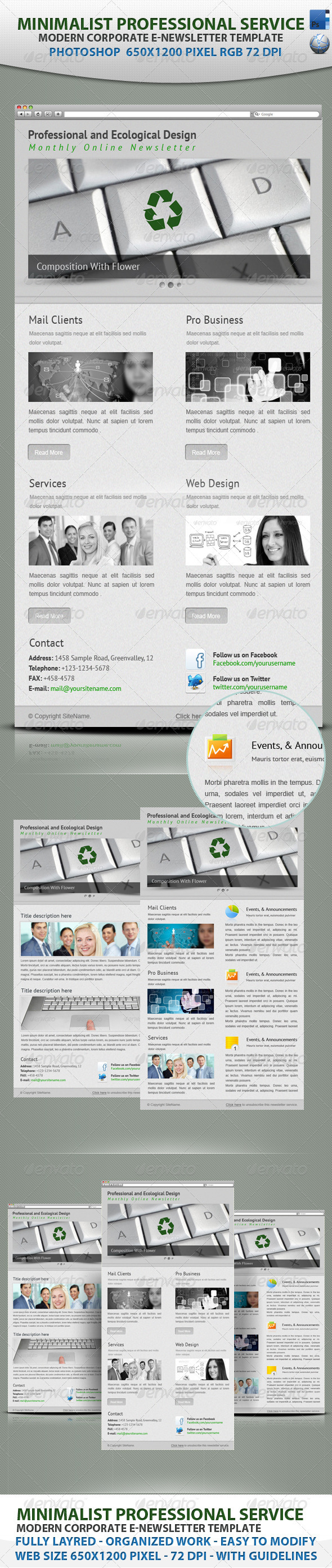 Minimalist Professional Service E Newsletter By Bagera Graphicriver