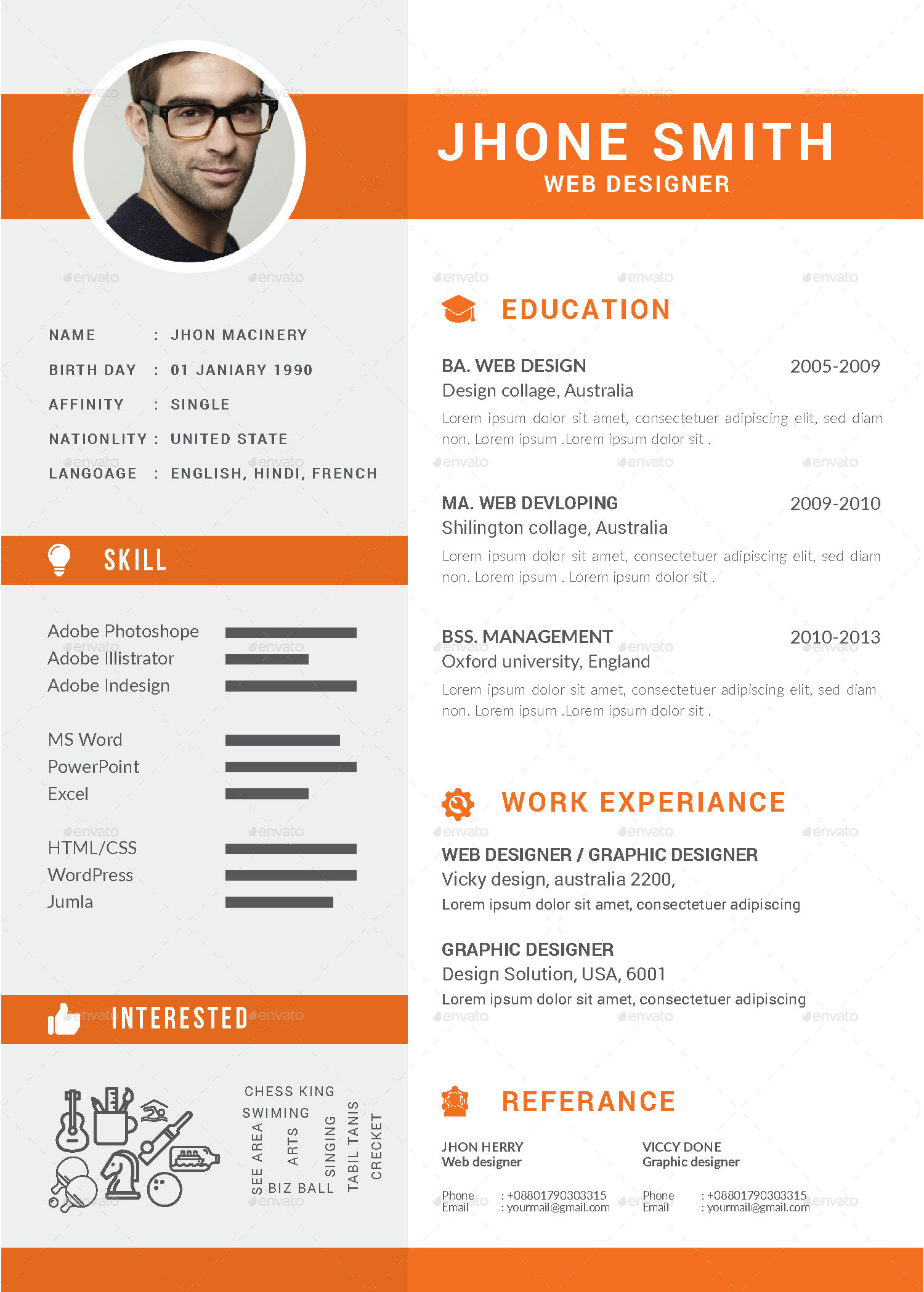 Resume, Print Templates | GraphicRiver