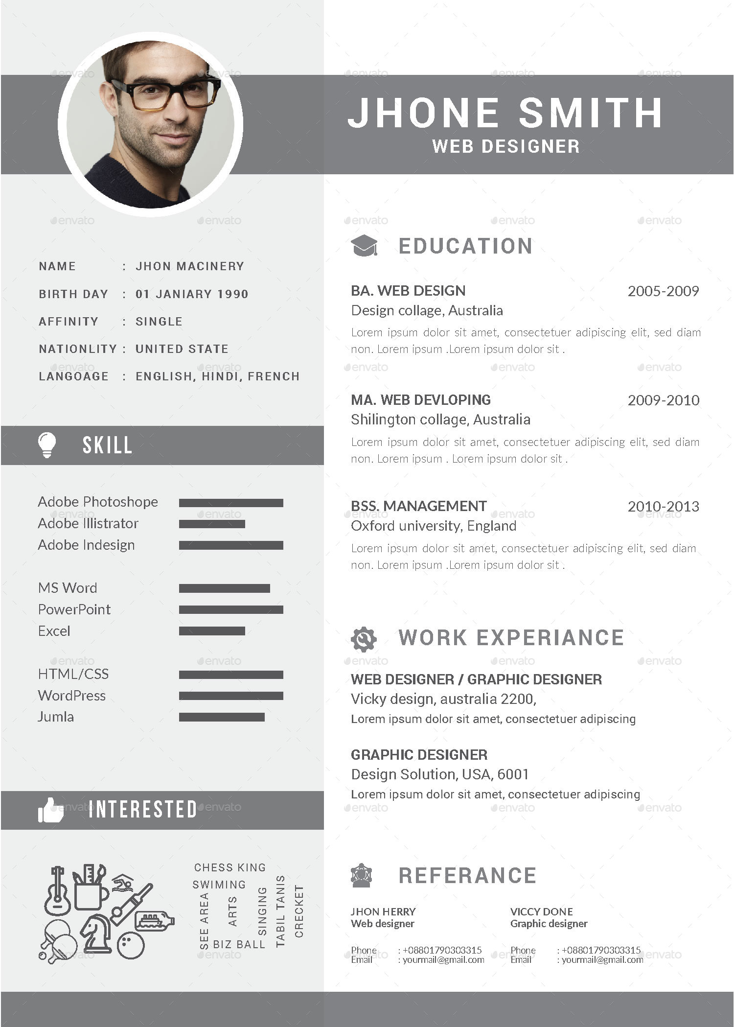 Resume, Print Templates | GraphicRiver