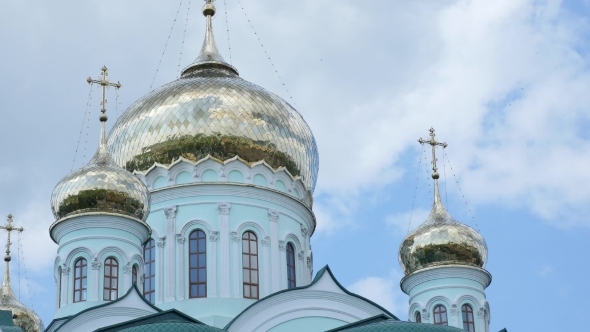 Golden Dome Of Cathedral In Ukraine