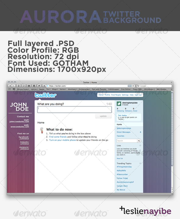 Aurora Twitter Background - Miscellaneous Web Elements