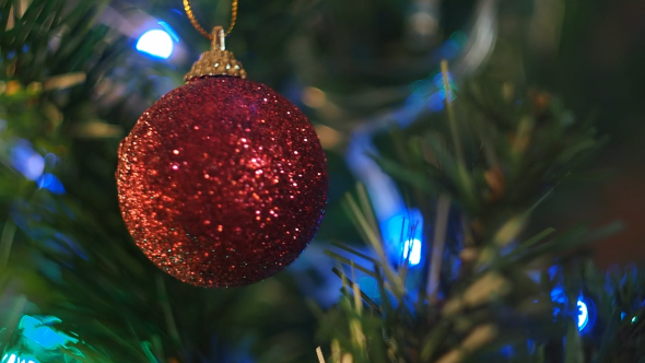 Ball On Christmas Tree, Stock Footage | VideoHive