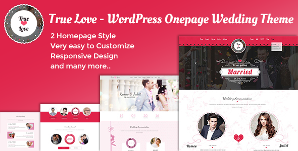 True Love - Onepage WordPress Wedding Theme - Wedding WordPress