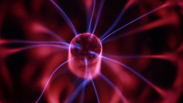 Plasma Ball. Lightning Responds To Touch