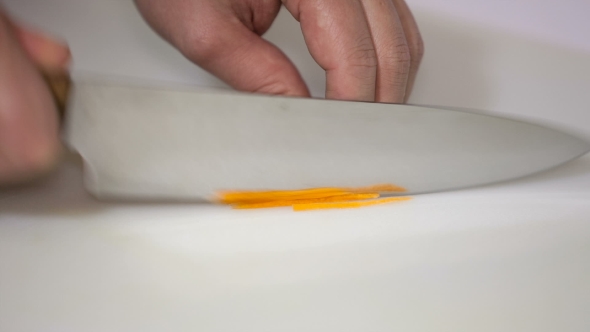 Carrot Cuts To Slices On White Background