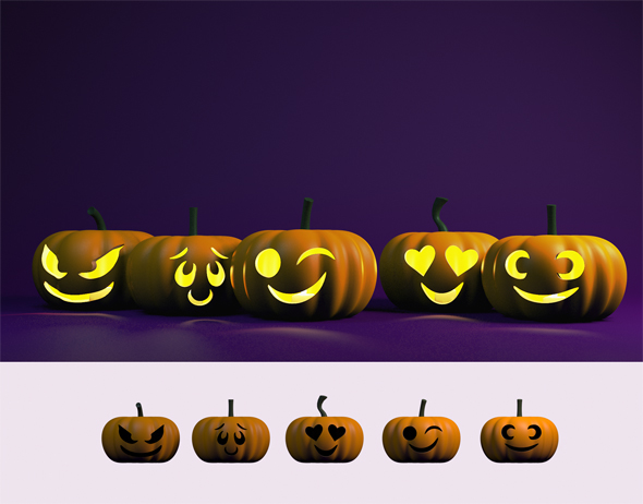 Jack olantern set - 3Docean 18295441